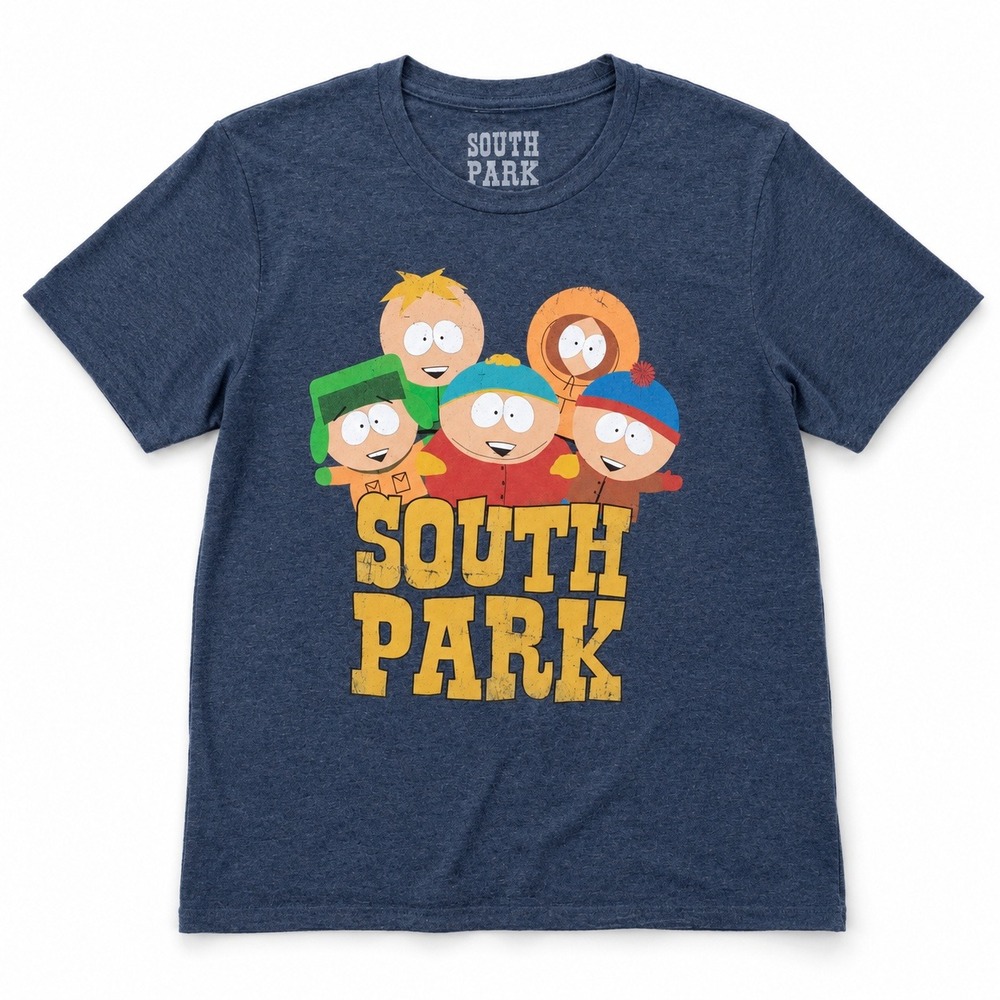 SOUTH PARK Graphic T-Shirt Mens Medium Blue RN111647 Short Sleeve Crew Neck Tee